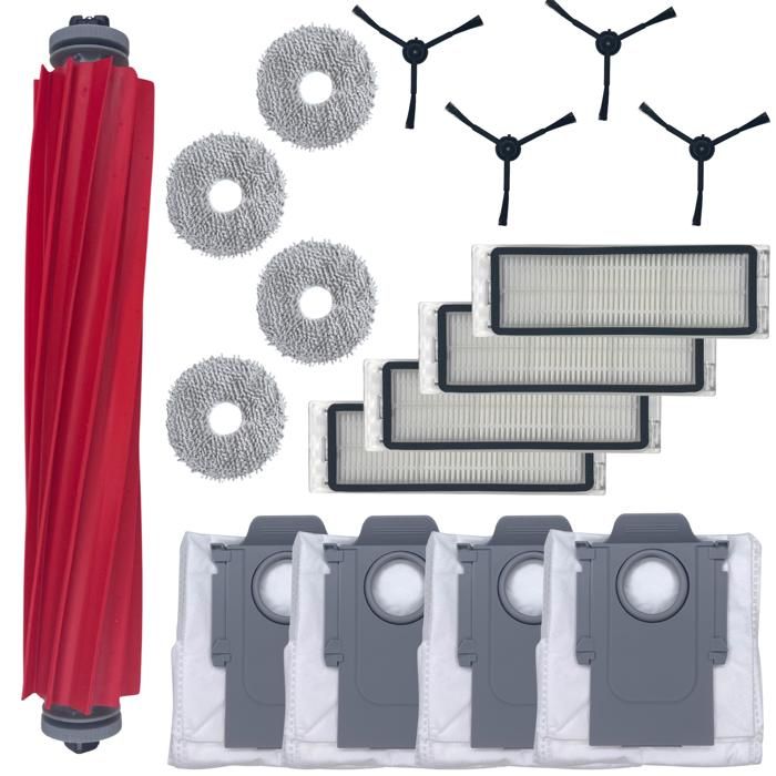 Pack accessoires pour Roborock QREVO - Sac/Filtre/Serpillère/Brosse latérale/Rouleau extracteur Phonillico®