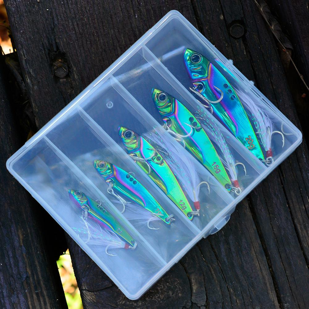 Приманка с цветными блестками, дальний заброс, полный плавающий слой, вибрация VIB, приманка с имитацией металла, зубы дракона, ложная приманка с набором полипропиленовых коробок