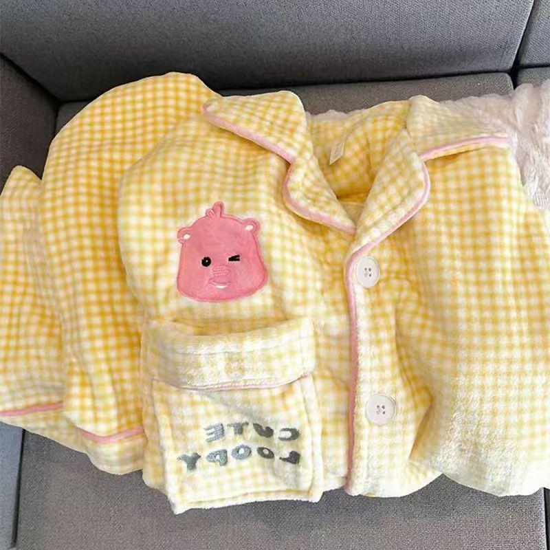 Women's Thickened Flannel Coral Fleece Pajamas - Warm Homewear Set for Autumn & Winter