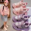 Спортивная обувь для девочек Весна и осень Новые детские папочки нескользящие плюс бархатные большие детские девочки беговые толстые подошвы все подходят
