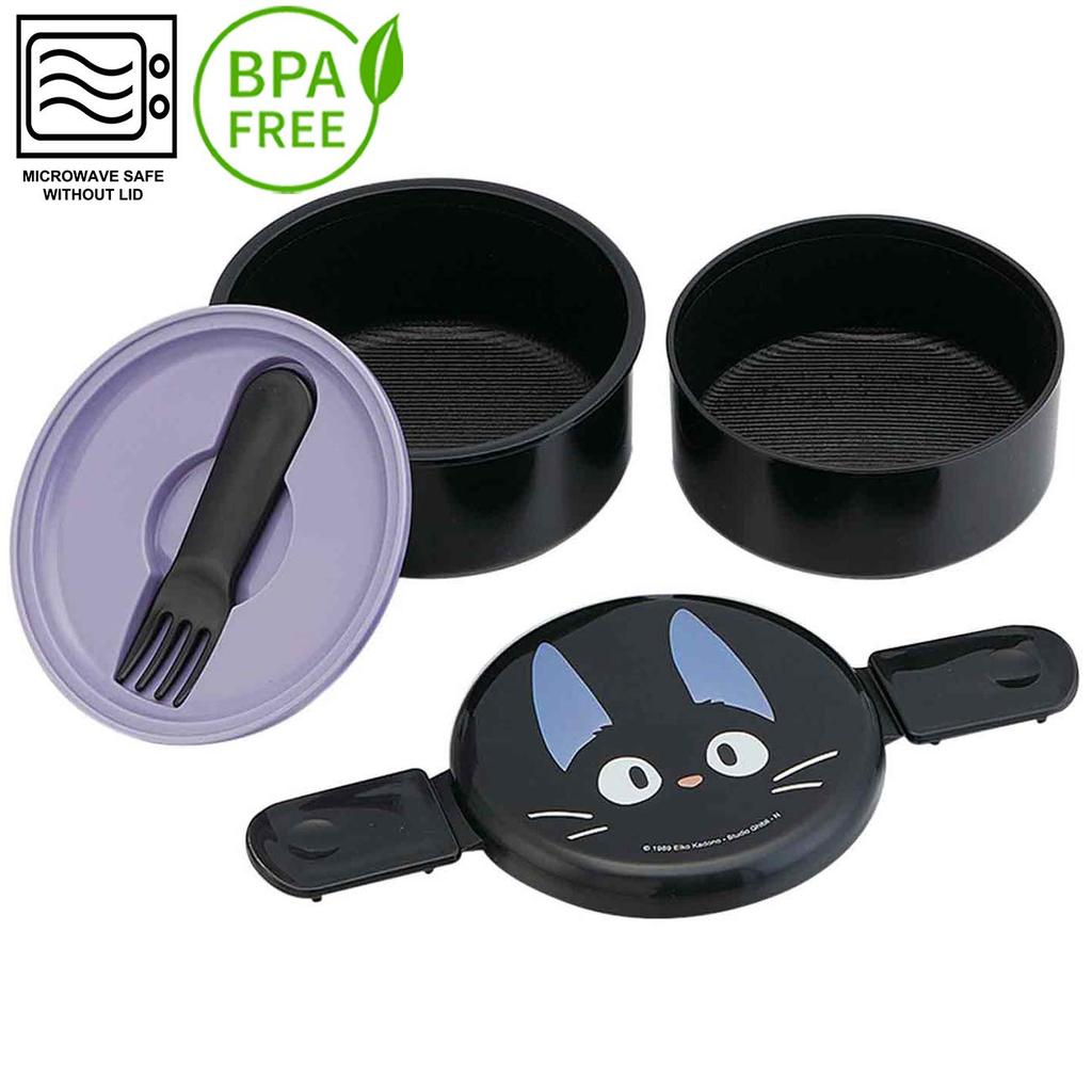 Skater Round Lunch 500ml with Two Made in Delivery Studio Ghibli Design Box, Capacity, Fork, Tiers, Japan, Jiji, Kiki's Service, (ONWR1-A)