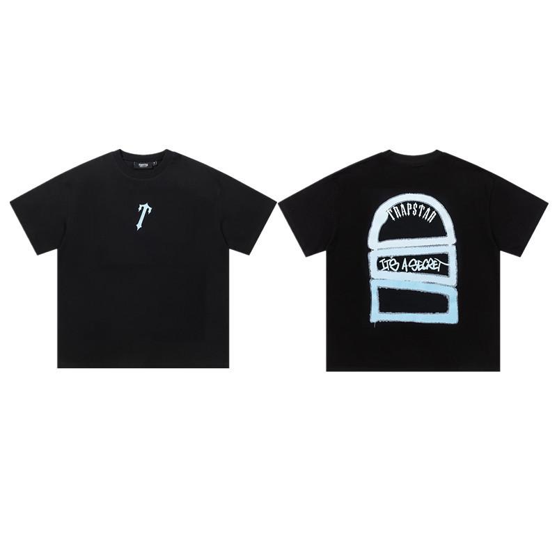 Cross-border new graffiti letter printing European and American street trendy brands loose and versatile casual men's and women's short-sleeved round