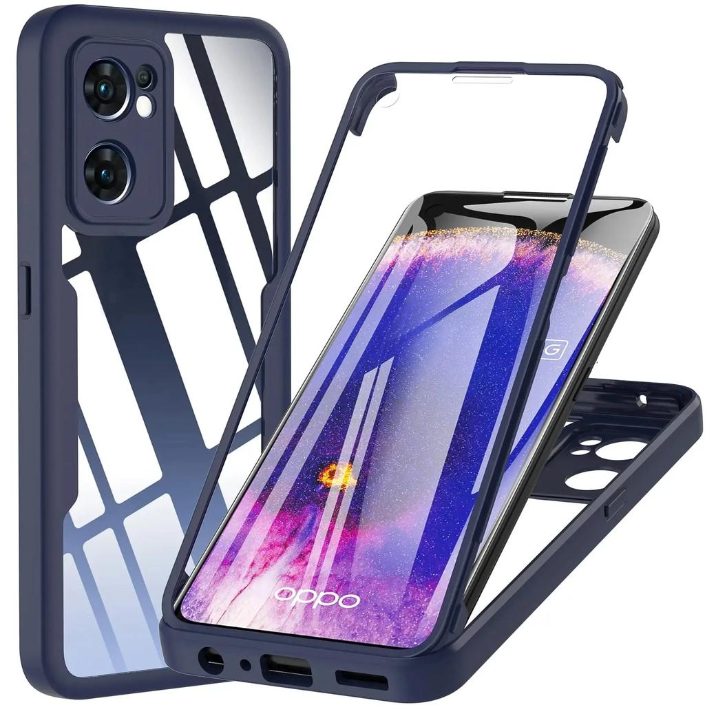 Чехол 3 в 1 с полной защитой 360° для OPPO RENO 13 13Pro 13F 12/FS 4G 5G A3 A3X A40/M A60 A96 A76 A36 4G 5G Акрил+ТПУ Чехол для телефона