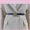 Leather Womens Belt With Classic Silver Buckle For Daily Office Gift Attire