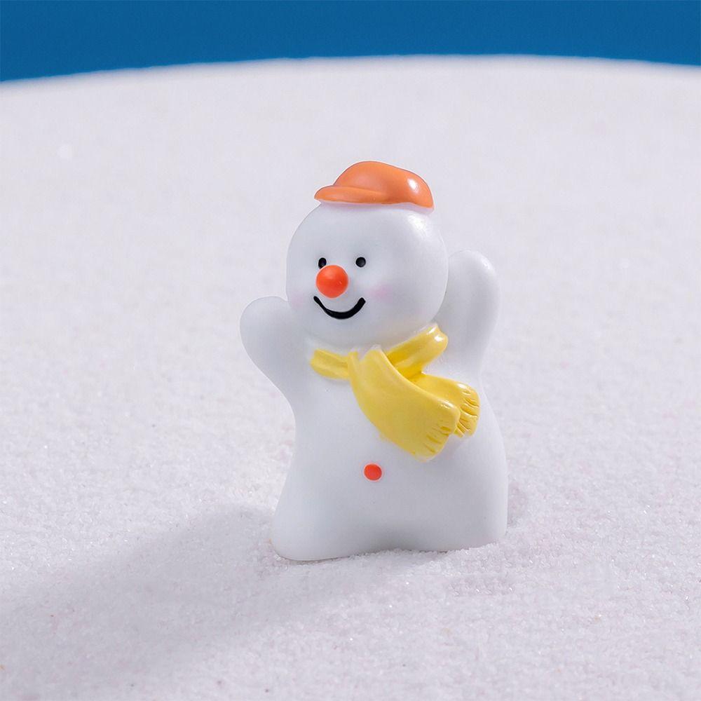 Cartoon Christmas Snowman Figurine Cute Snowman Statue Kids Gift Mini Snowman Ornament  Home Decor