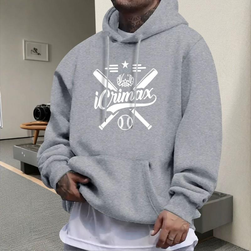 Womens Baseball Bat Graphic Hoodie Retro American Sport Style Loose Casual Sweatshirt