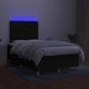 Maison Exclusive - Sommier à lattes de lit matelas et LED noir 120x190 cm tissu
