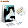 RUOPOTY DIY картина маслом кошки животные наборы для взрослых ручная роспись DIY подарок картина по номеру бабочка на холсте украшение дома