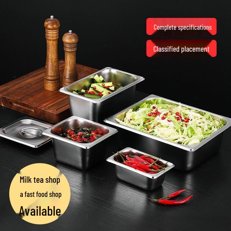 Wandai Chuan 201 Stainless Steel 1/1 Gastronorm Pan Lids, 2-Pack