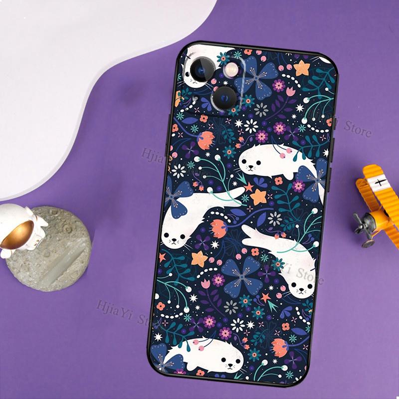 Чехол с детенышами тюленей для iPhone 14 13 Pro X XS Max XR 7 8 Plus Чехол для iPhone 14 12 Mini 11 Pro Max SE 2020