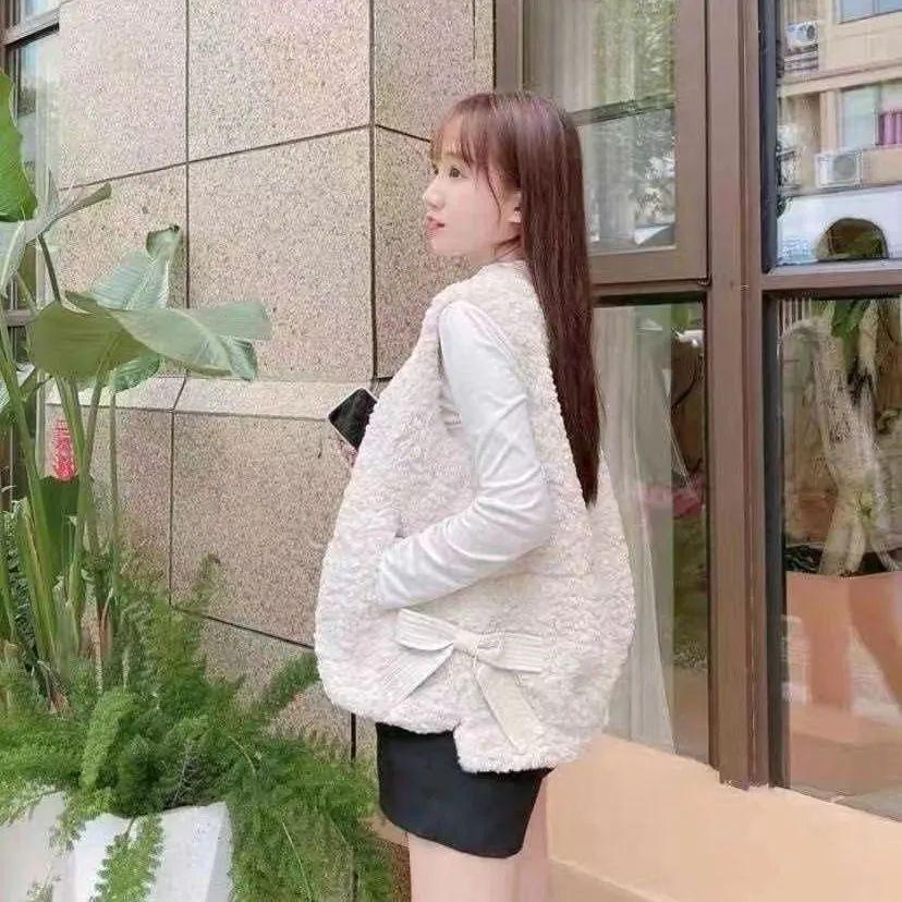 Xiaoxiangfeng искусственный меховой жилет из кролика, женская весенне-осенняя новая меховая жилетка из искусственного меха кролика, свободное пальто без воротника