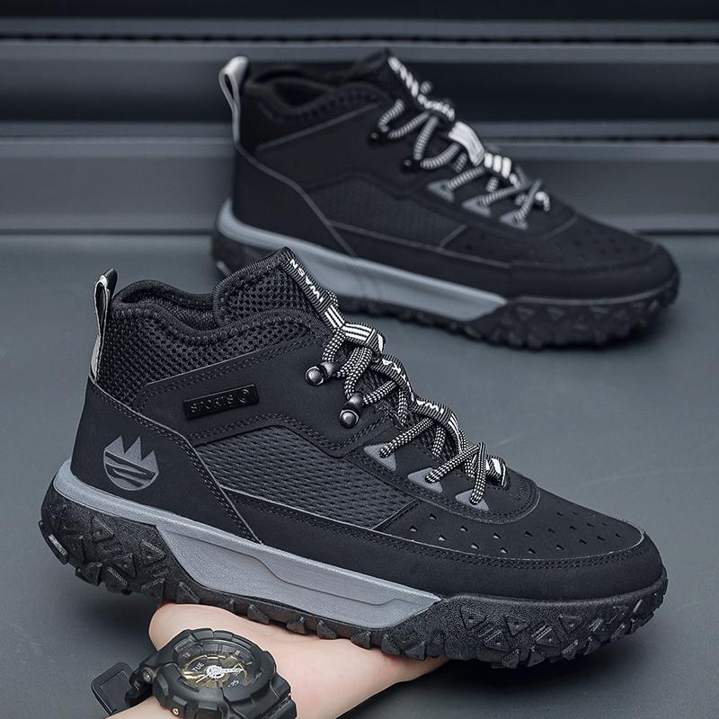 Mens Shoe Security Boots Men Casual Sneakers Booties Man Luxury Shoes High Quality Taco Ankle Boots Work Safety Shoes Brown Boot