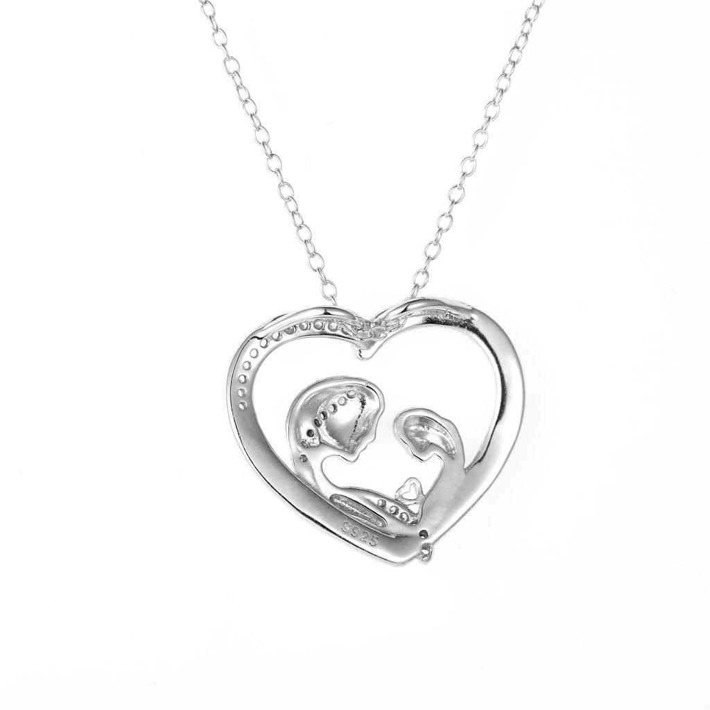 Изысканное ожерелье с кулоном в форме сердца, ювелирное украшение «объятия матери и ребенка», розовые аксессуары для женщин на день матери