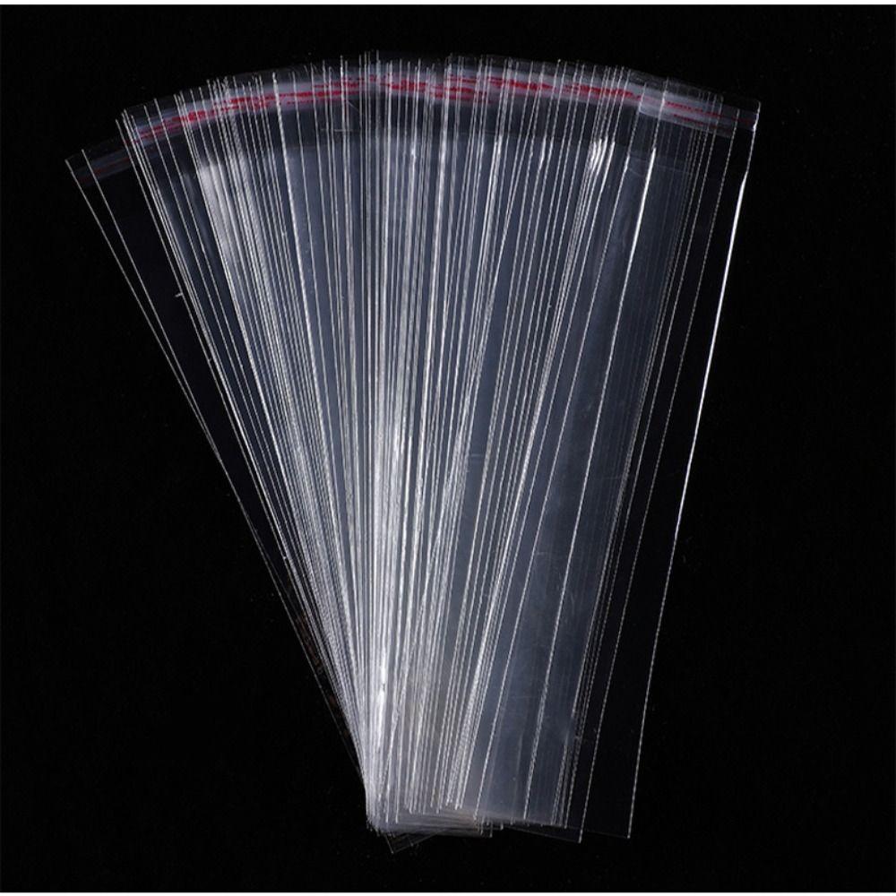 200pcs Transparent Self Sealing Small Bags Resealable Long Sealed Pen Jewelry Candy
