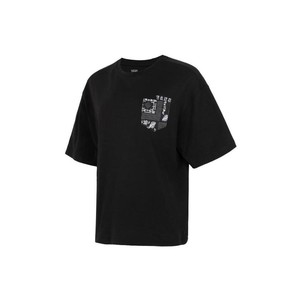 Vans Spring Summer New Casual Comfortable Breathable Short Sleeve Round Neck Drop Shoulder T-Shirt Unisex T-Shirt Black VN0A54LIBLK