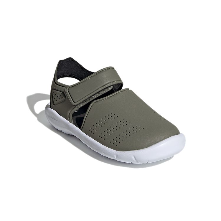 Adidas FortaSwim Stripes J Glory Green Детские кроссовки Оливково-зеленый Обувь-Белый FW6046