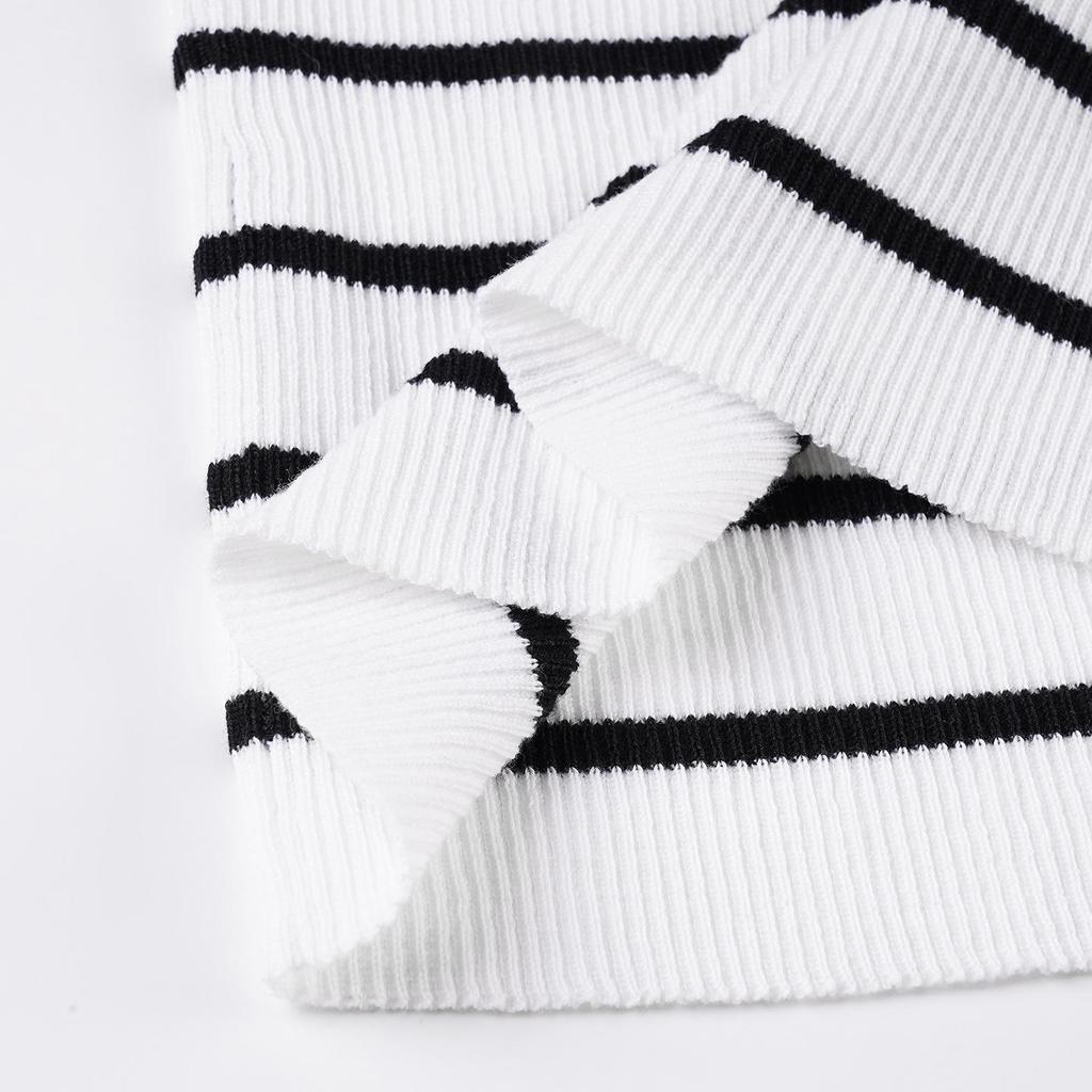 2026 Autumn Winter Women's European American Street Style Striped Patchwork Slim Fit Long Sleeve Sweater