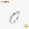 Tancise Classic 925 Sterling Silver  Zircon Ring Ladies Jewelry Wedding Promise Party Gift