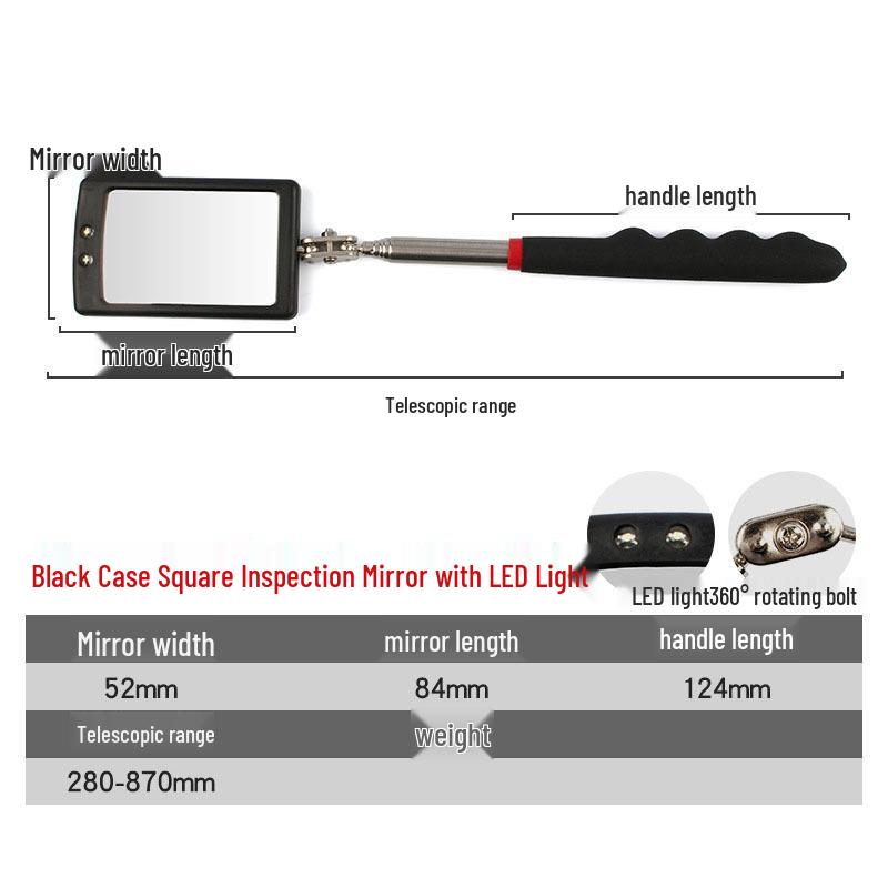 HD Telescopic Inspection Mirror - Universal Car Repair Reflector and Endoscope Rearview Tool