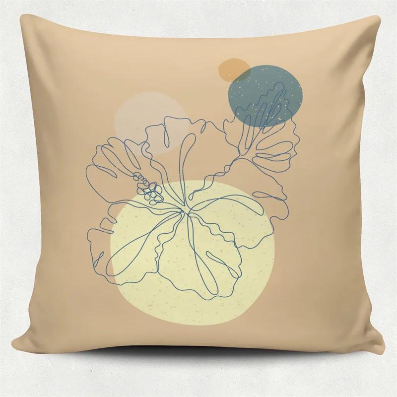 Скандинавский Моранди Красочный Геометрический Принт Квадратная Наволочка Домашняя Гостиная Диван Декорация Полиэстер Подушка