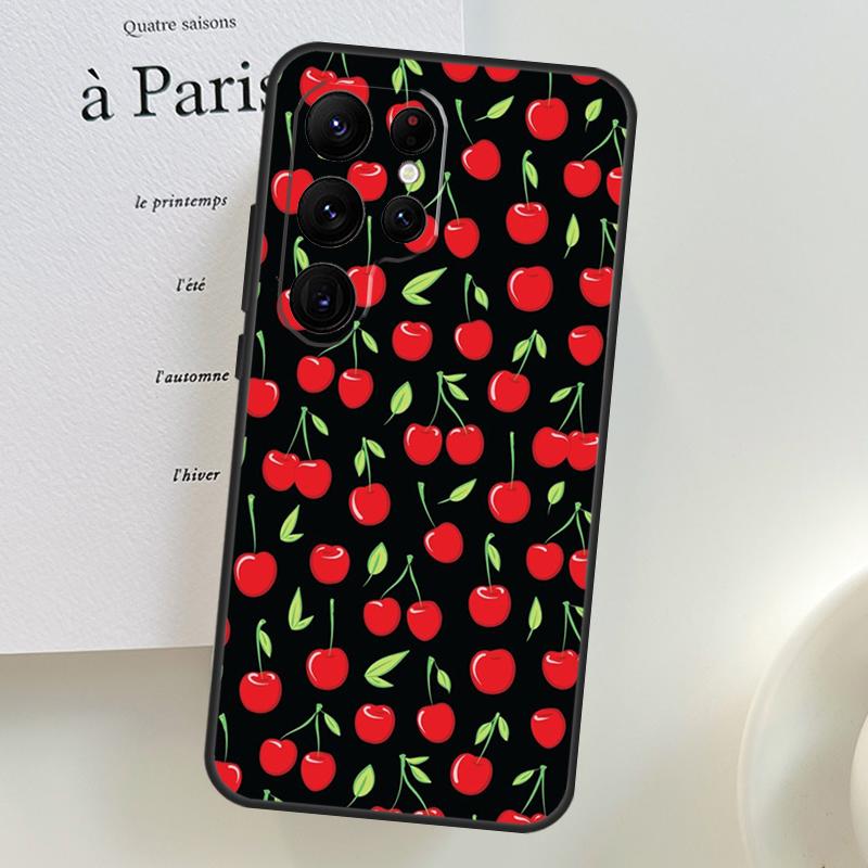 Чехол для телефона Samsung Galaxy S26 Ultra S25 S23 S22 S21 S24 Ultra S10 S20 Plus S25 FE с рисунком еды, фруктов, красной вишни