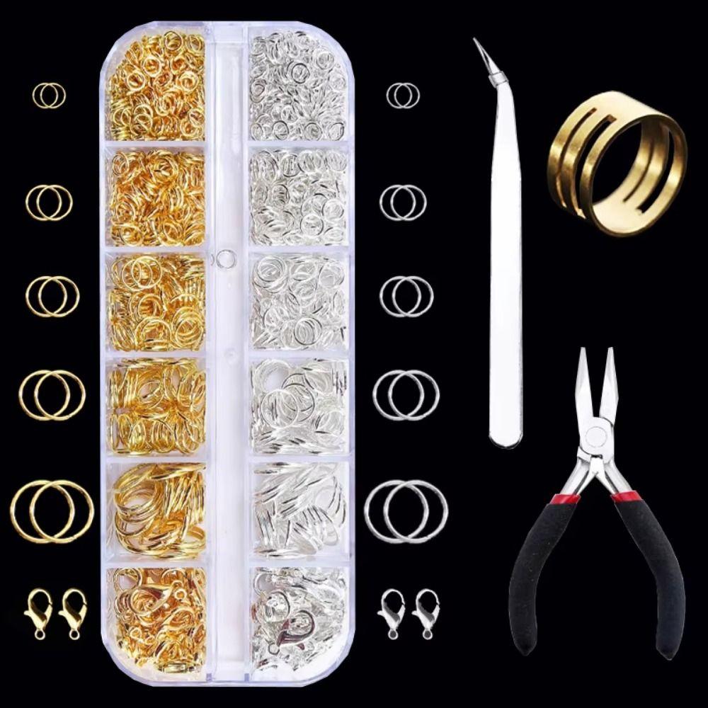 Open Jump Rings Jewelry Making Kit 12 Grids Repair Tools Kit Pliers Jewelry Findings Set  Bracelets