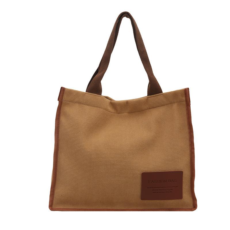 Street Style Canvas Tote Bag With Double Straps Large Capacity For School And Outings