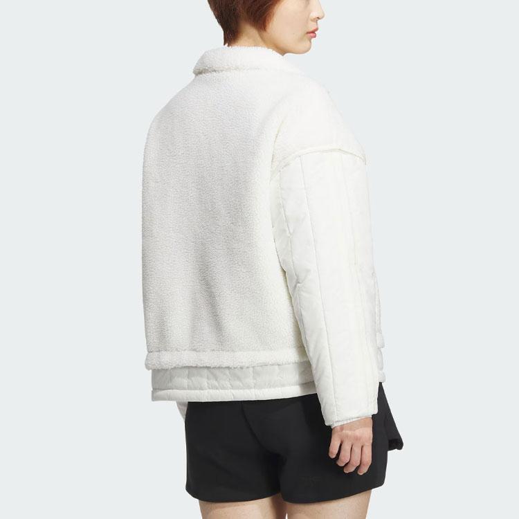 Adidas FW23 Год Дракона Серия CNY Двусторонняя флисовая повседневная свободная куртка с вышивкой Женские куртки Han-Jade-White IX5957