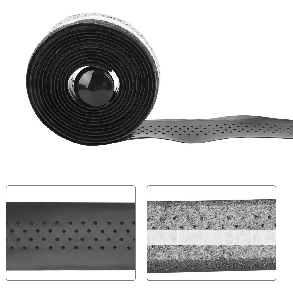 Wet PU Cycling Handlebar Bar Tape Lightweight Road Bike Handle Wrap Black