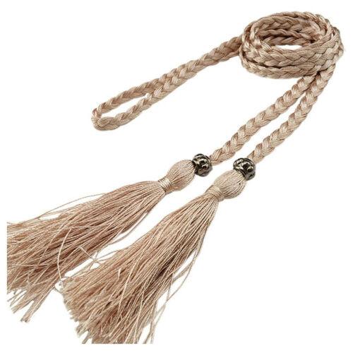 Woven Tassel Belt Self-Tie Dress Belt Waist Decoration Rope Braided Boho Style