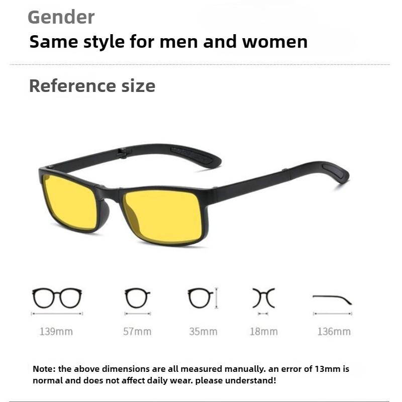 Foldable Anti Blue Light Night Vision Glasses Orange & Red Lenses Blue Light Blocking Glasses for Playing Computer Game Goggles