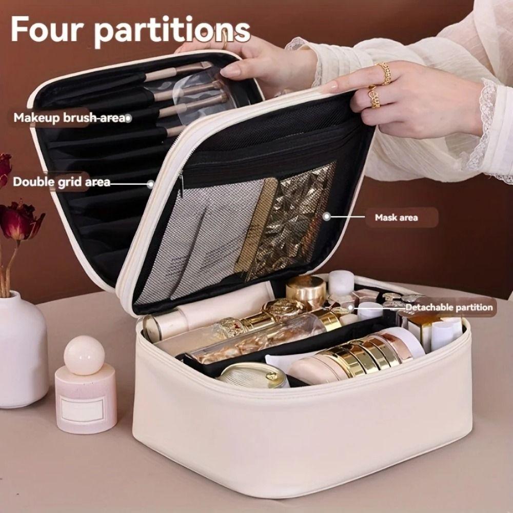 PU Leather Travel Toiletry Pouch Large Capacity Makeup Toiletries Organizer  Shopping