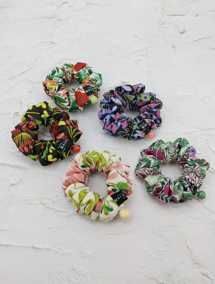 [Maia] Rose Jacquard Scrunchie - Purple