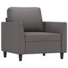 VidaXL Fauteuil, Chaise de Relaxation avec Coussin, Siège avec Accoudoirs et Dossier, Fauteuil TV de Salon, Moderne, Gris 359325