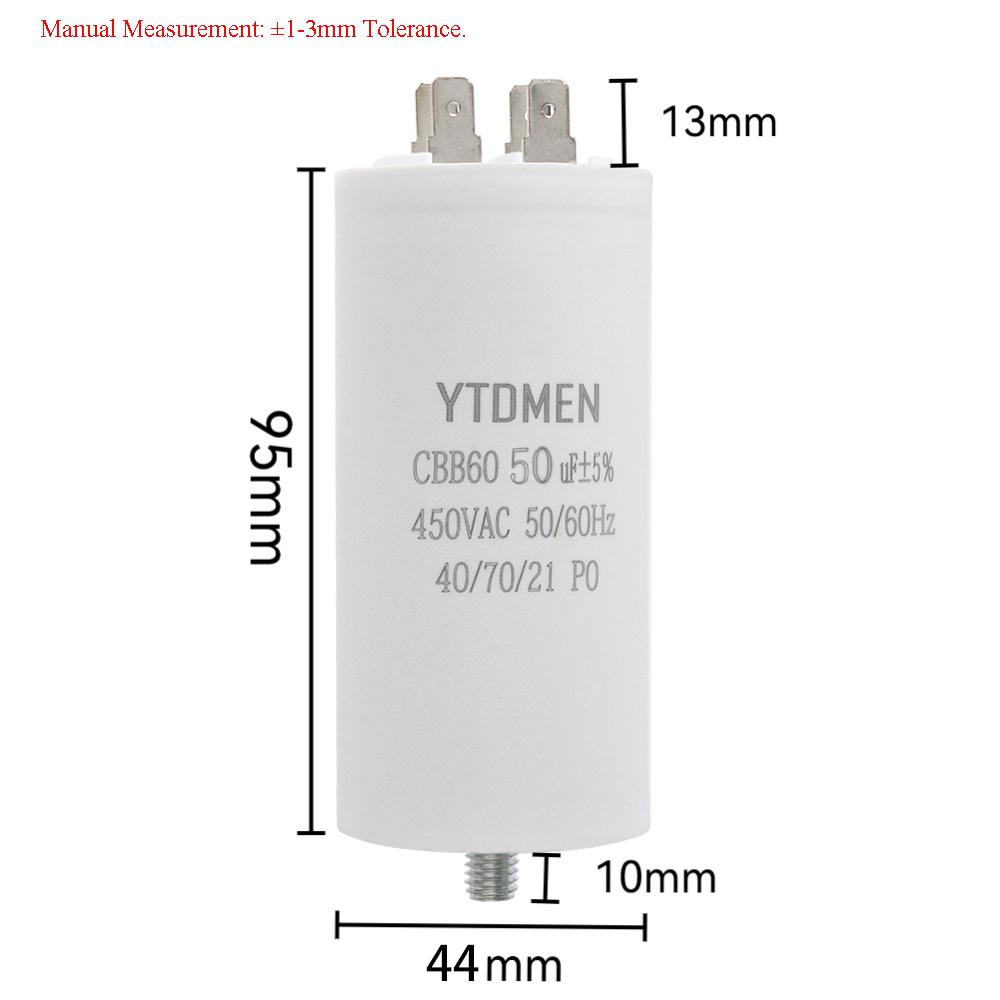 CBB60 Capacitor with Screws AC 450V 4 Pin Dual Insert Motor Run Capacitors 4UF-60UF for Washing Machine Air Water Pump 12uf 16uf