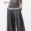 MO&Co. Wool-Blend Pleated High-Waist Wide-Leg Trousers