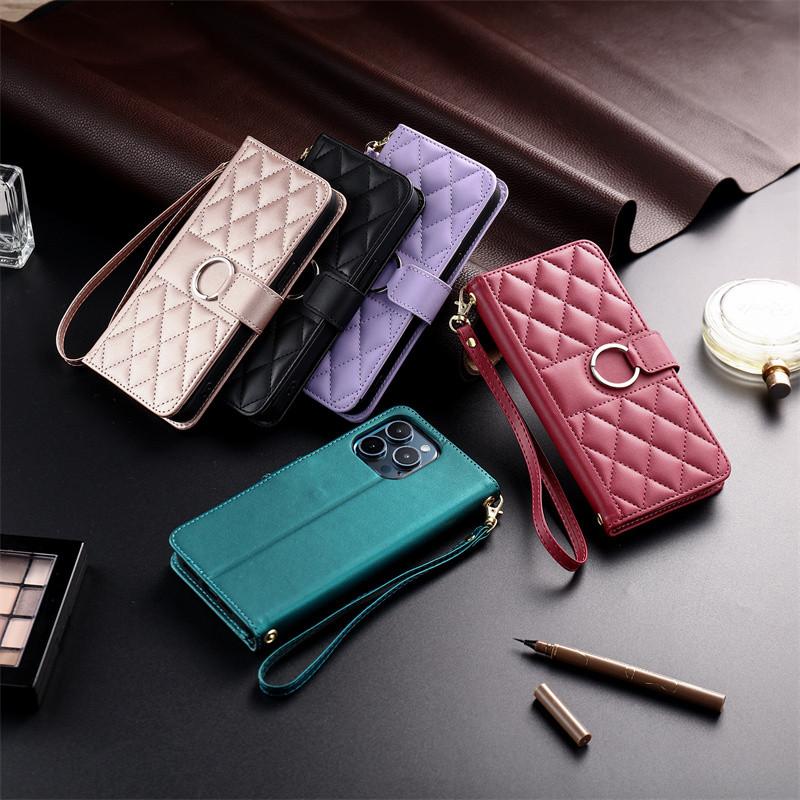 Чехол для Samsung Galaxy S23 S24 FE S25 Plus Ultra Luxury Flip Wallet Case из искусственной кожи с отделениями для карт и подставкой со шнурком