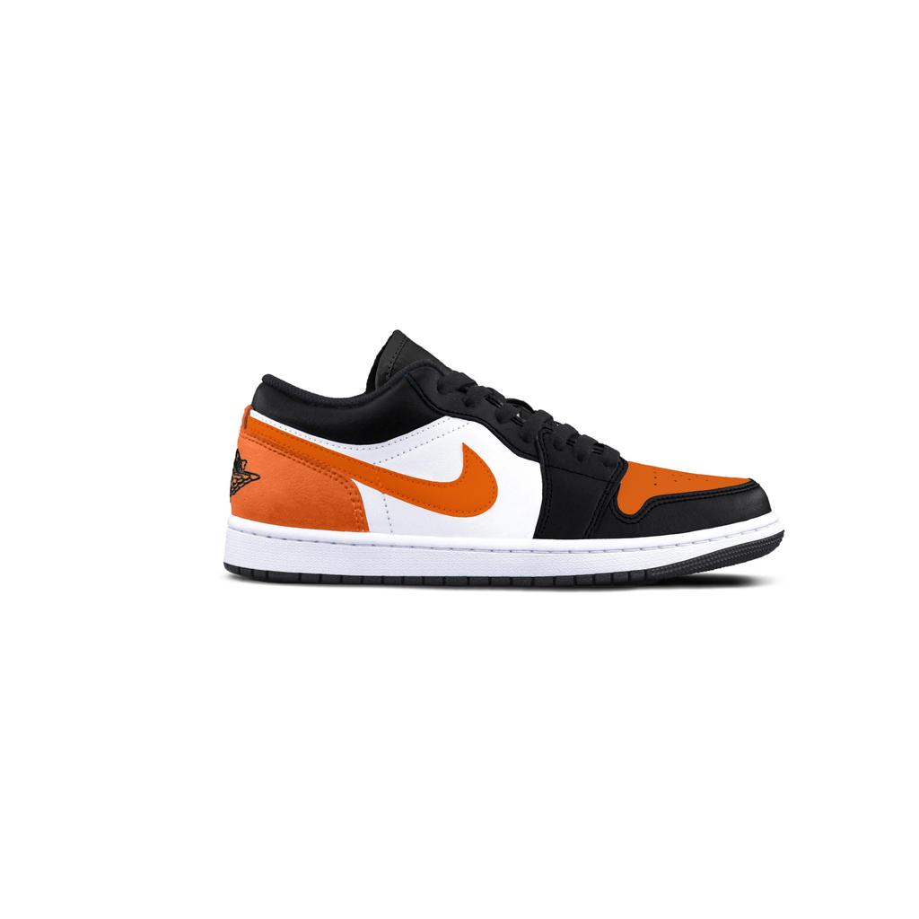 Jordan Air Jordan 1 Оранжевый Крючок Мокка Износостойкие Низкие Винтажные Баскетбольные Кроссовки Унисекс Черный Оранжевый 553558-152(Команда855-)