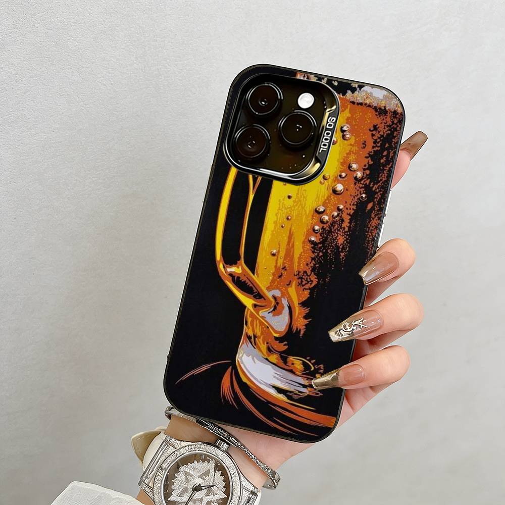 Пиво Чехол для телефона для iPhone 17,16,15,14,13,12,11 Plus,Pro Max,XS,Цветной Серебряный Внутренний Чехол