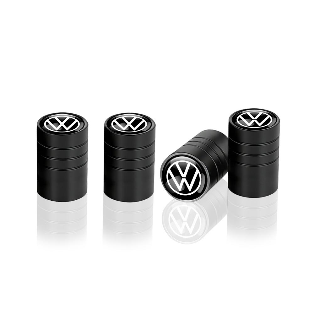 4Pcs Car Metal Wheel Tire Air Valve Dust Caps Accessories With Logo For Volkswagen Golf Rline Passat GTI Sagitar Scirocco Tiguan