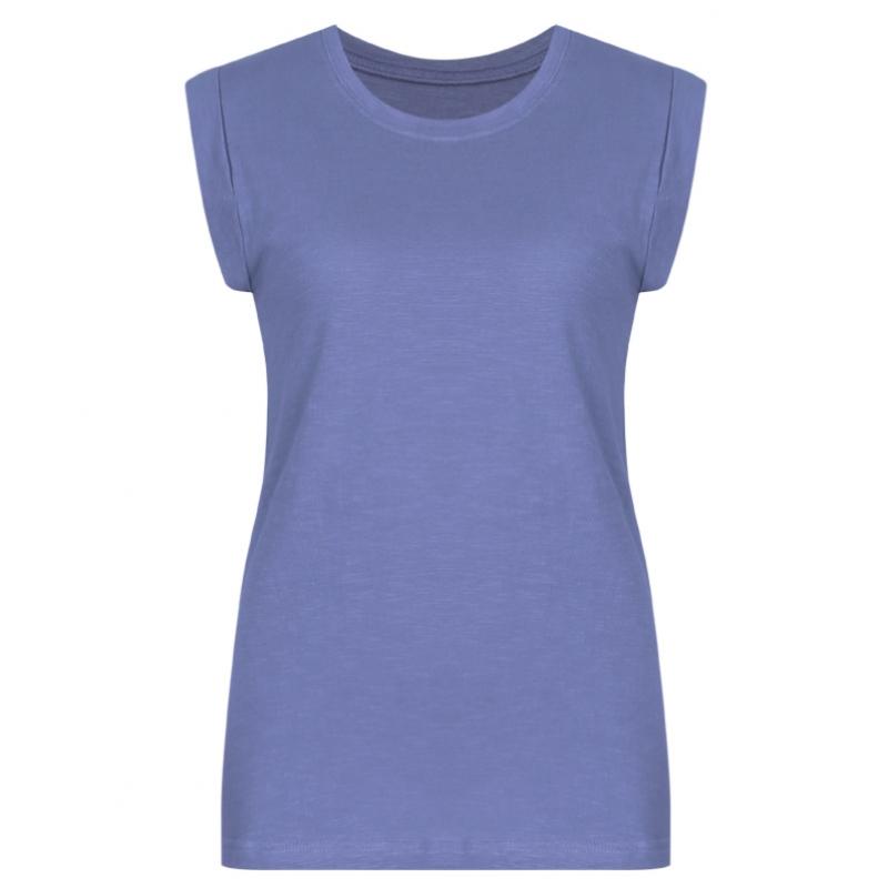 Shop Round Slub Cotton Double Sleeve Tank Dai Wsh 0519 Black