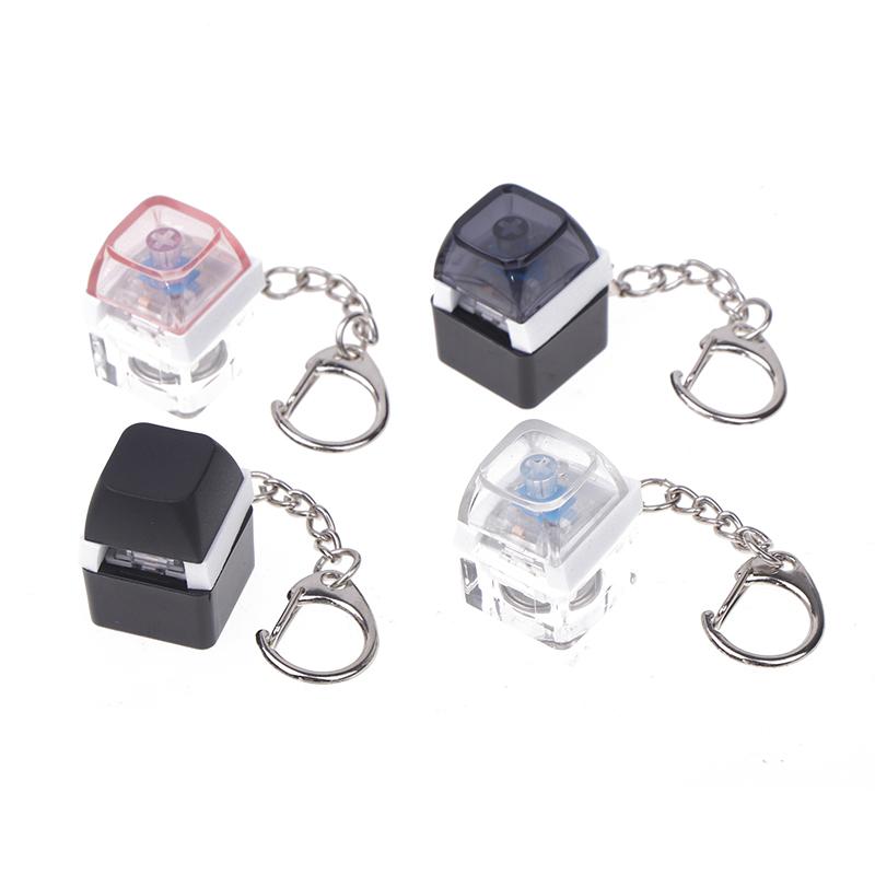Mechanical Switch Keychain With Led Light Keyboard Key Chain Fidget Toy Keycap Stress Relief Novelty Toys Fidget Button Keyring