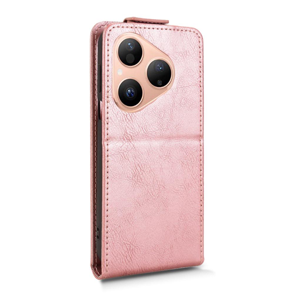 For Huawei Pura 80 Stand Case Magnetic Clasp Vertical Flip Leather Phone Cover with Card Holder