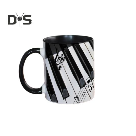 Музыкальная кофейная кружка, керамическая новинка, чашка для музыкальных нот, большая емкость 350 мл, дизайн в виде гитары, фортепиано, скрипки, кружка для горячего питья, музыкальный подарок для любителей музыки, дом
