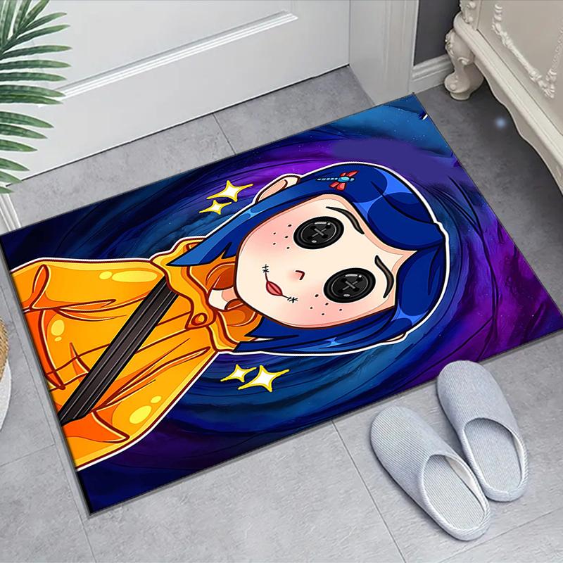 1pc C-Coraline Design Area Rug - Non-Slip, Soft & Cozy Floor Mat for Living Room, Bedroom, Office - Indoor/Outdoor Decorative Carpet