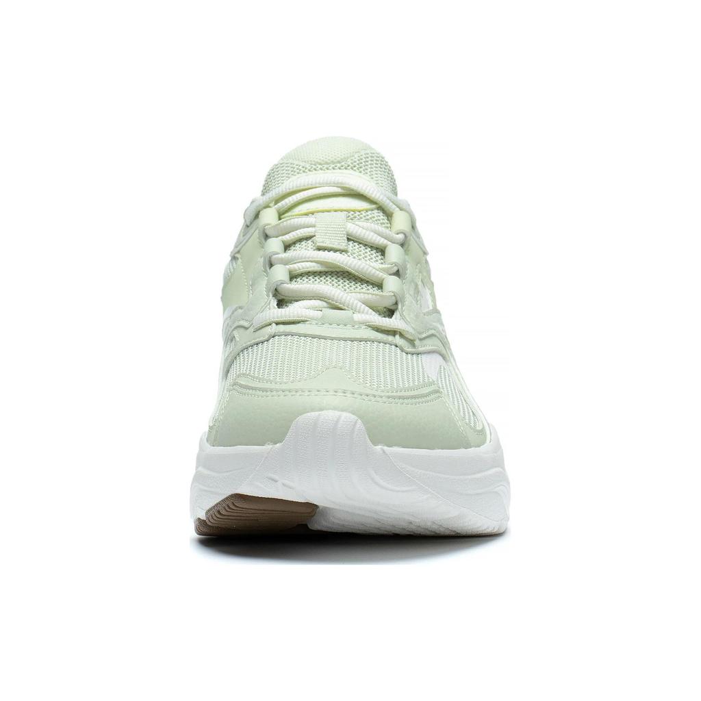 Li-Ning Кроссовки Meteor Non-Slip Shock Absorbing Durable Low-Go для женщин, белые, зеленые, ARXT010-4