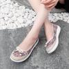 Hollowed Out Cloth Shoes Women Soft Bottom Anti Slip Flat Bottomed Mother Shoes Ventilation Work Shoes Retro Ethnic Style Simple Casual