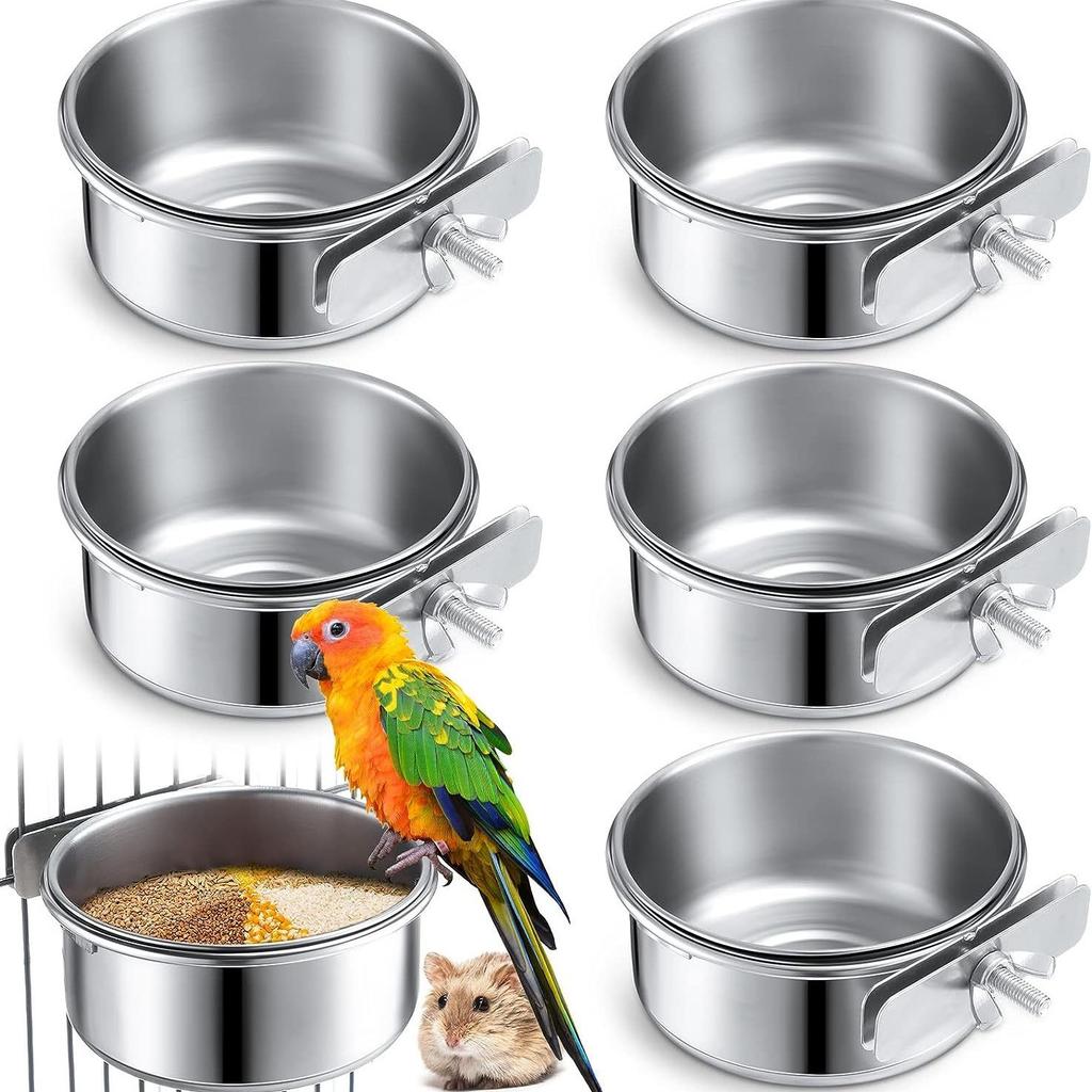 Pet Supplies Bird Food Stainless Parrot Starling Feeder Anti-chewing Food Box