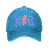 Vintage Checkered Lightning Mama Star Washed Baseball Cap Outdoor For Womens Unisex FeUnisex