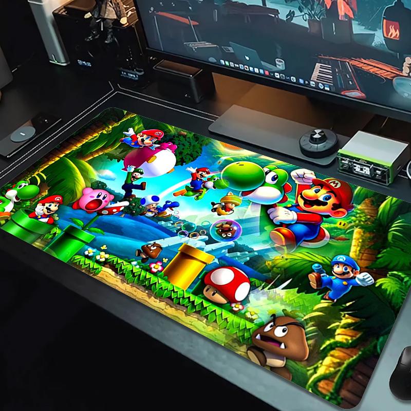 Mario Color Mouse Pad Large Gaming Table Cushion Non-slip Laptop Tablet Big Mousepad XXL Mat Mini PC Playmat With Lock edge